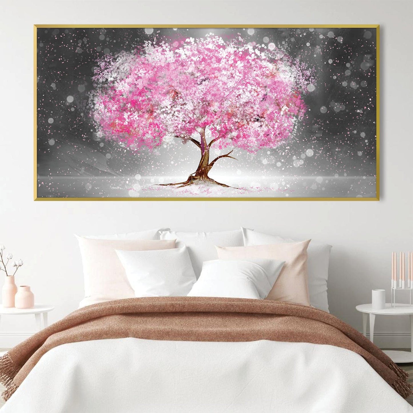 Blossoming Sakura Tree Oil Painting - Vibrant Floral Art for Home Decor
