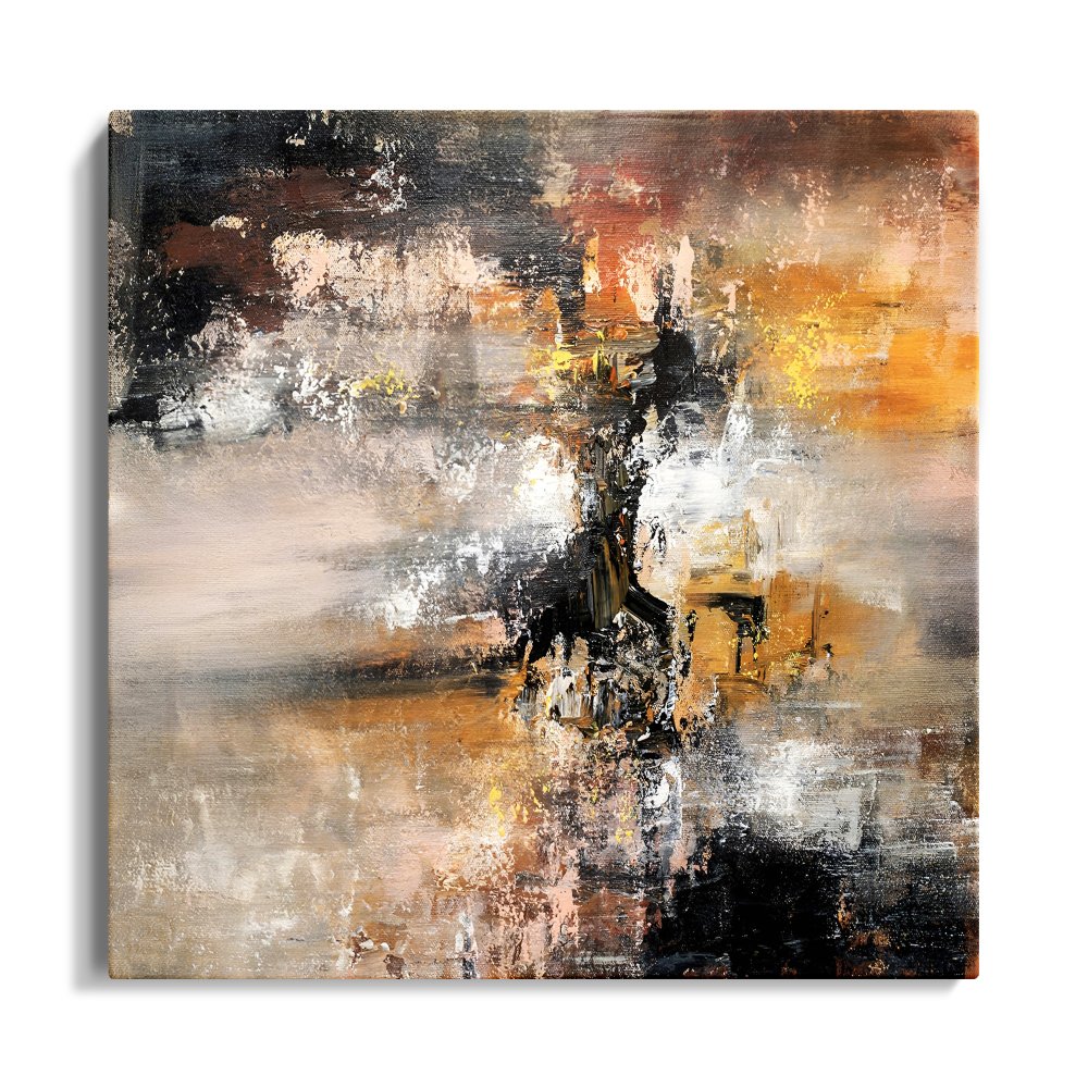 Abstract Oil Painting of Sandstorm with Rich Earthy Tones and Mysterious Depths