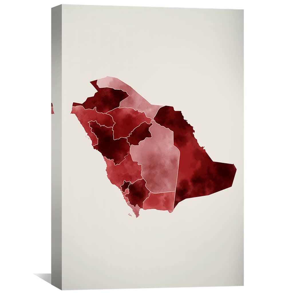 Elegant Saudi Arabia Watercolor Map Art Print for Home Decor