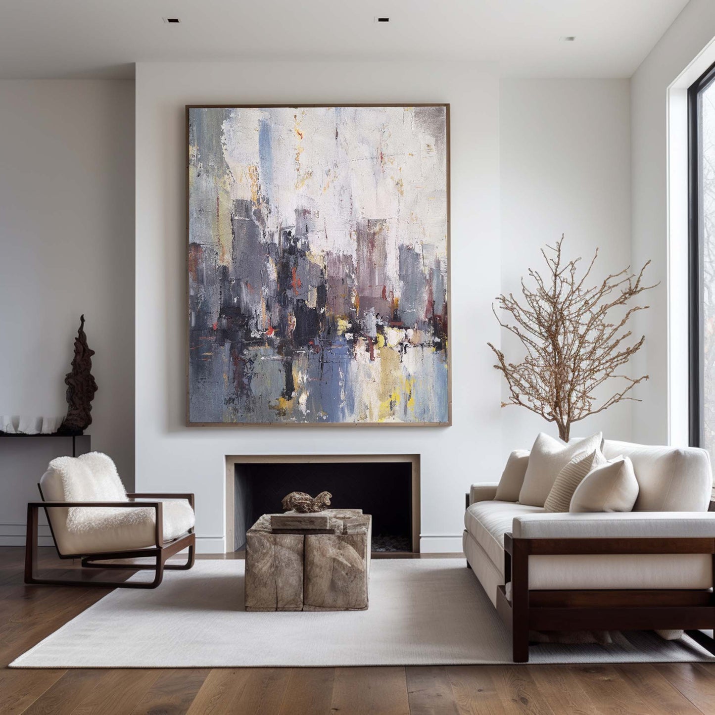 Contemporary Urban Abstract Oil Painting for Modern Home Decor