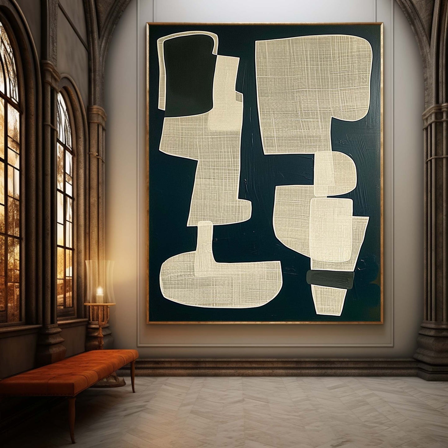 Abstract Wabi-Sabi Modern Wall Art for Minimalist Decor in Neutral Tones