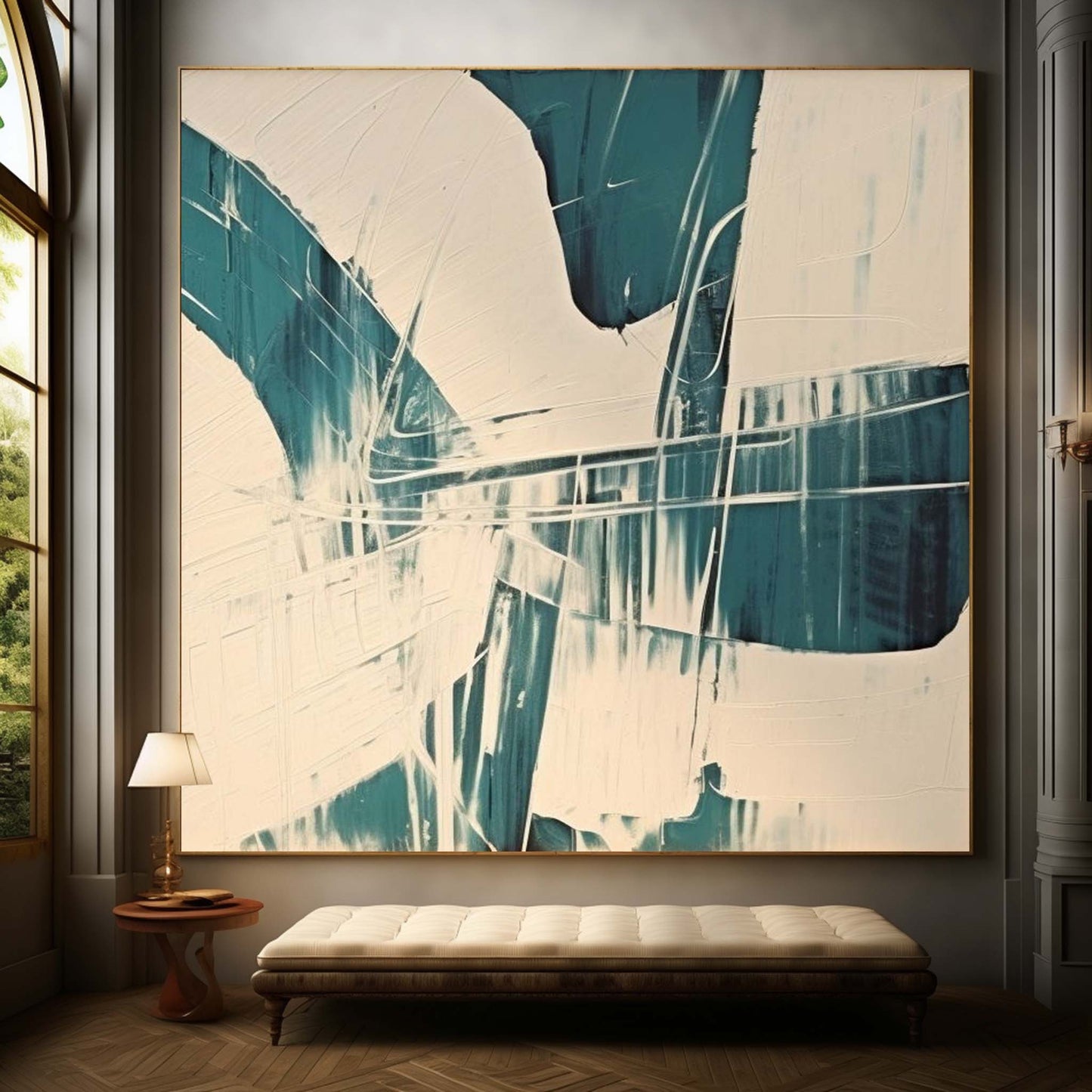 Modern Abstract Oil Painting for Contemporary Home Decor and Minimalist Interiors