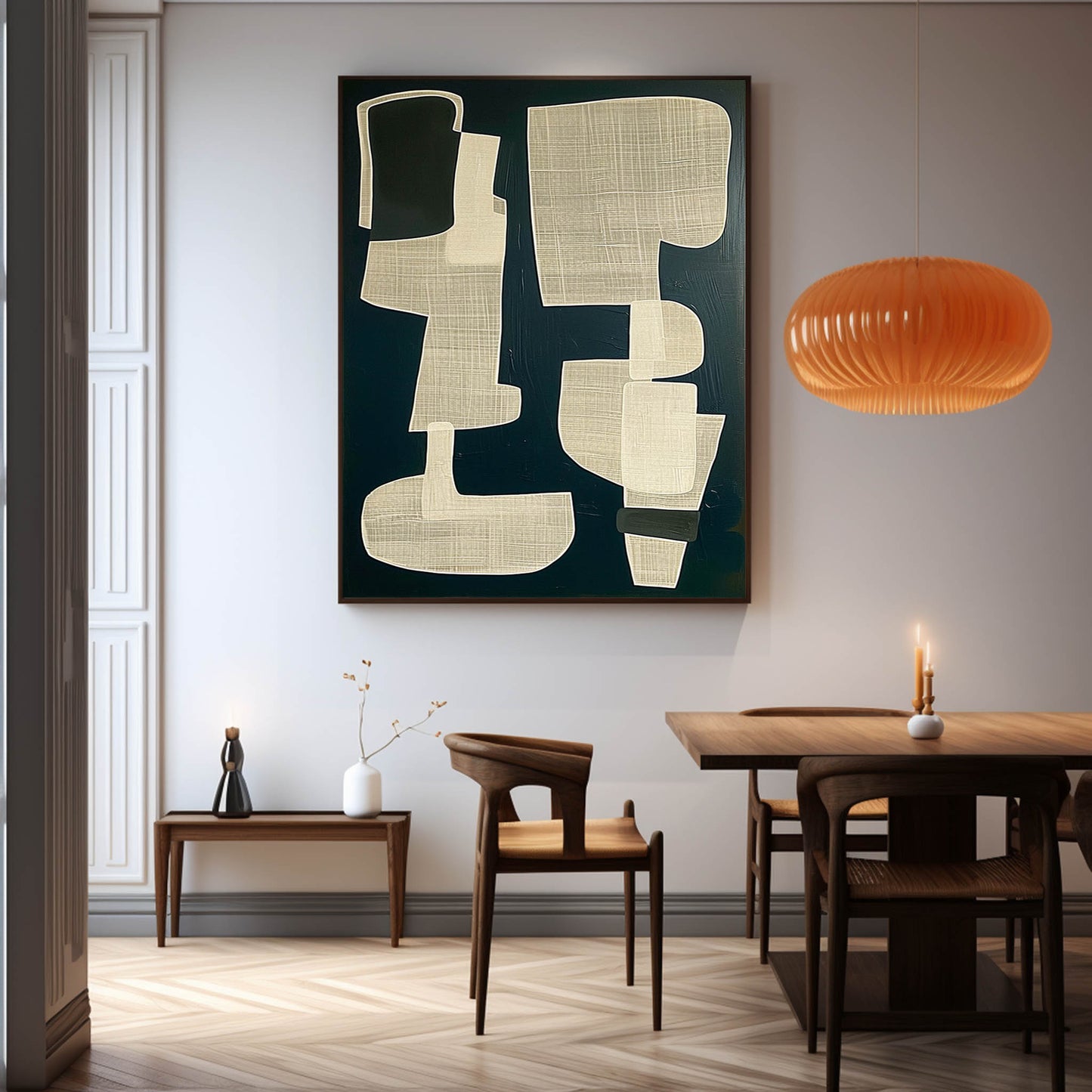 Abstract Wabi-Sabi Modern Wall Art for Minimalist Decor in Neutral Tones