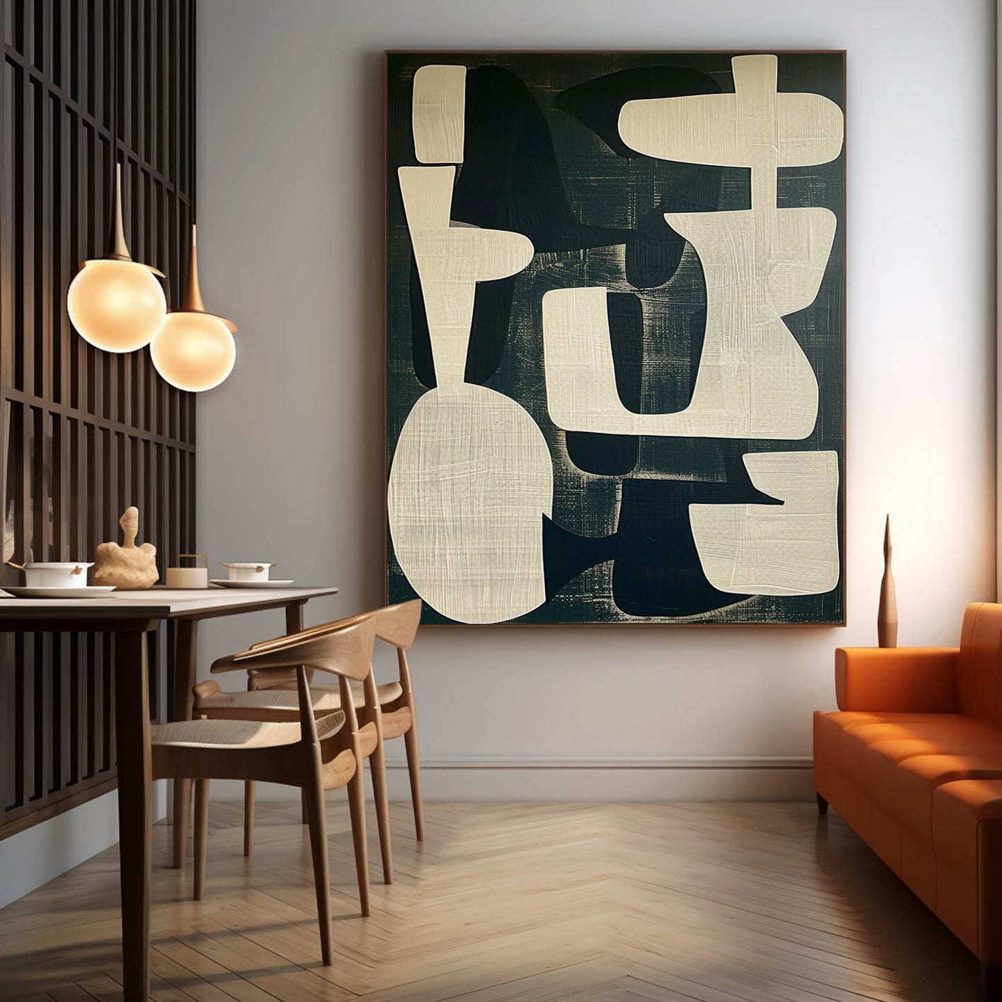Abstract Wabi-Sabi Oil Painting for Modern Home Decor & Unique Wall Art