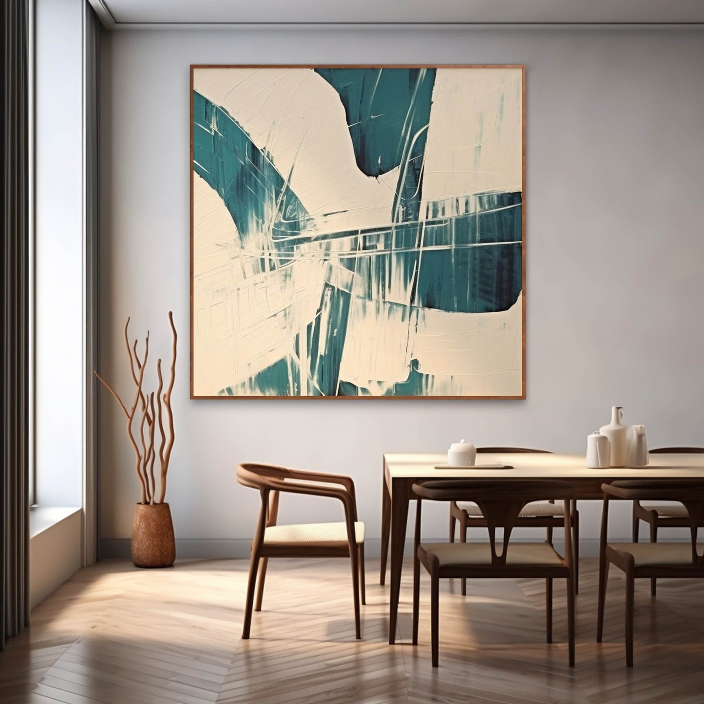 Modern Abstract Oil Painting for Contemporary Home Decor and Minimalist Interiors