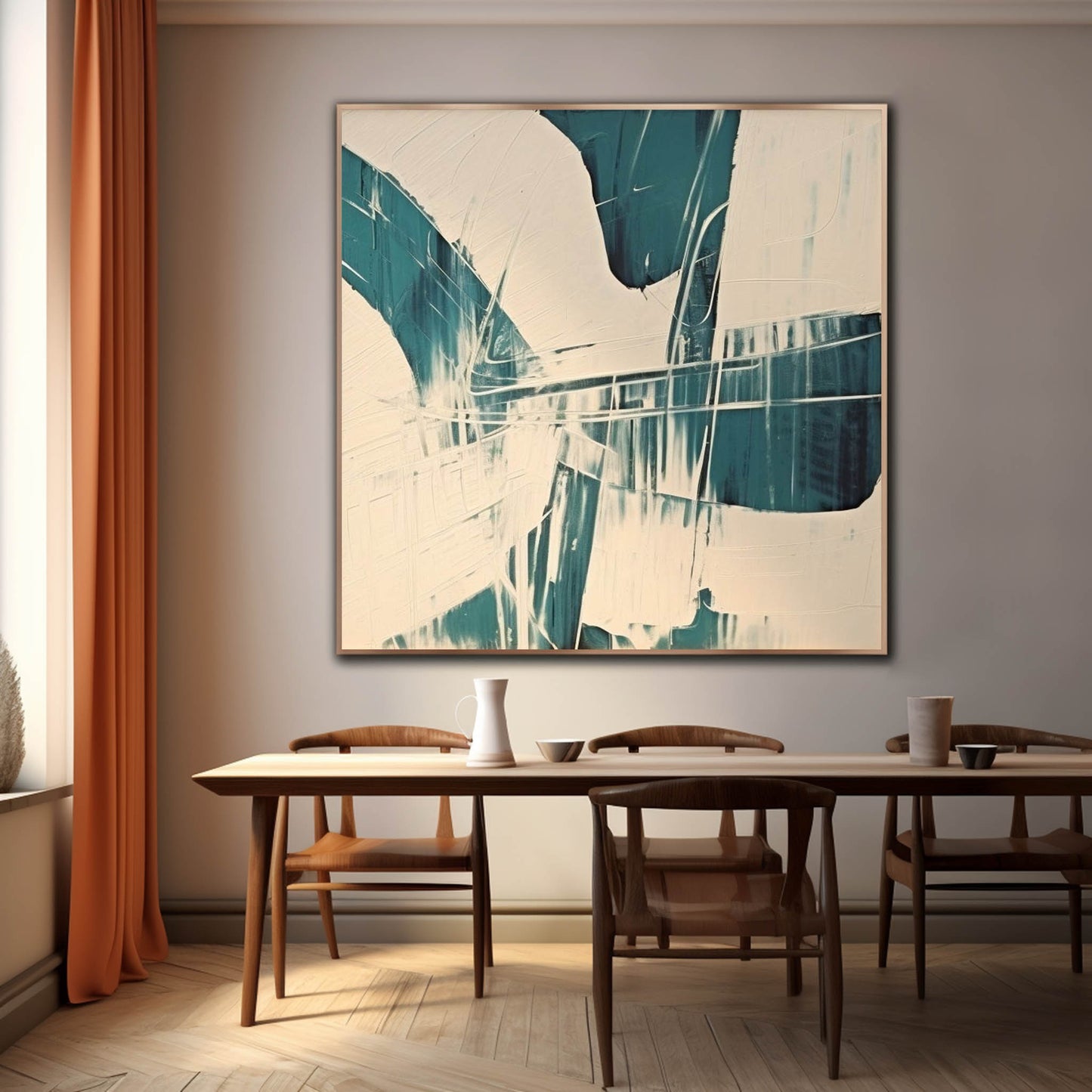 Modern Abstract Oil Painting for Contemporary Home Decor and Minimalist Interiors