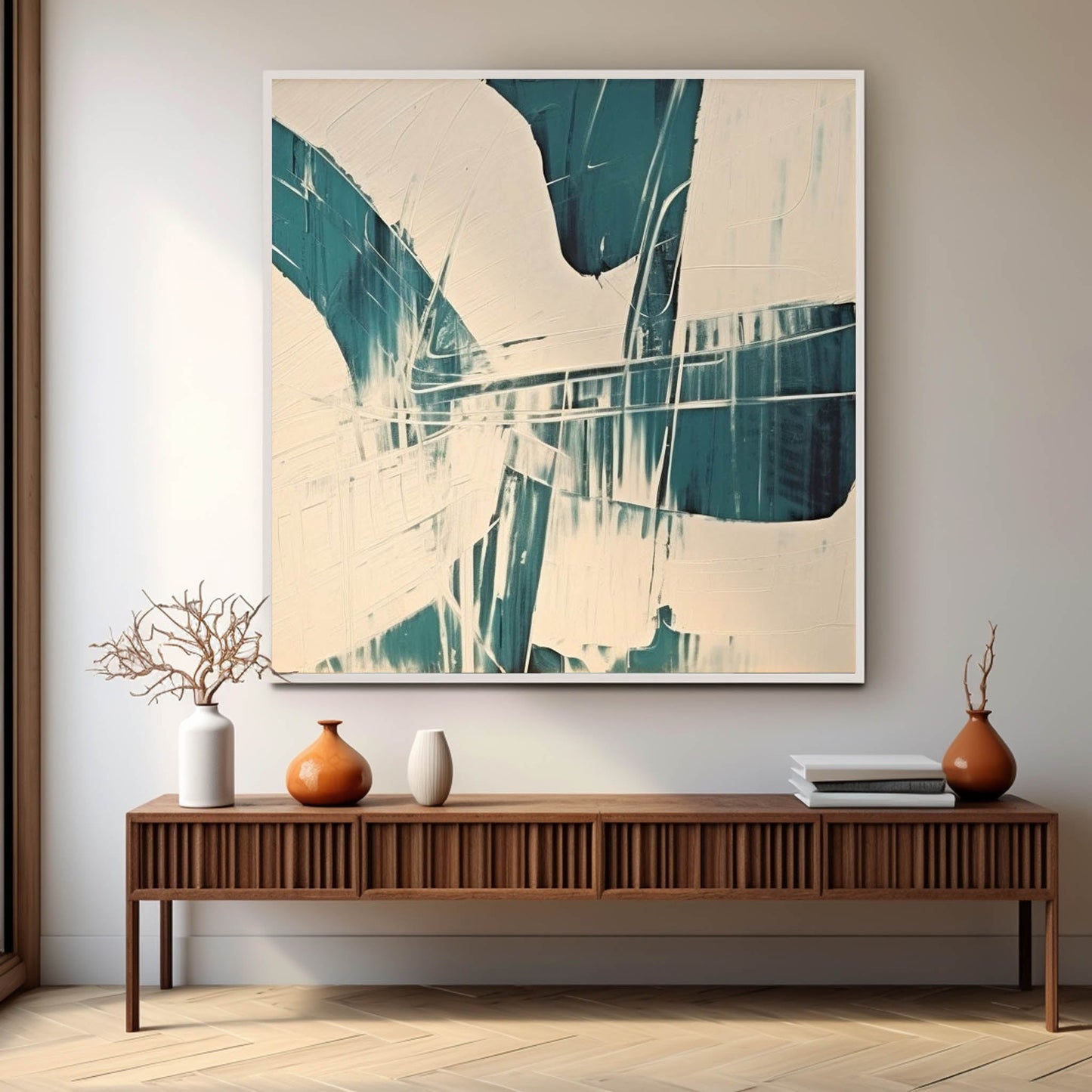 Modern Abstract Oil Painting for Contemporary Home Decor and Minimalist Interiors