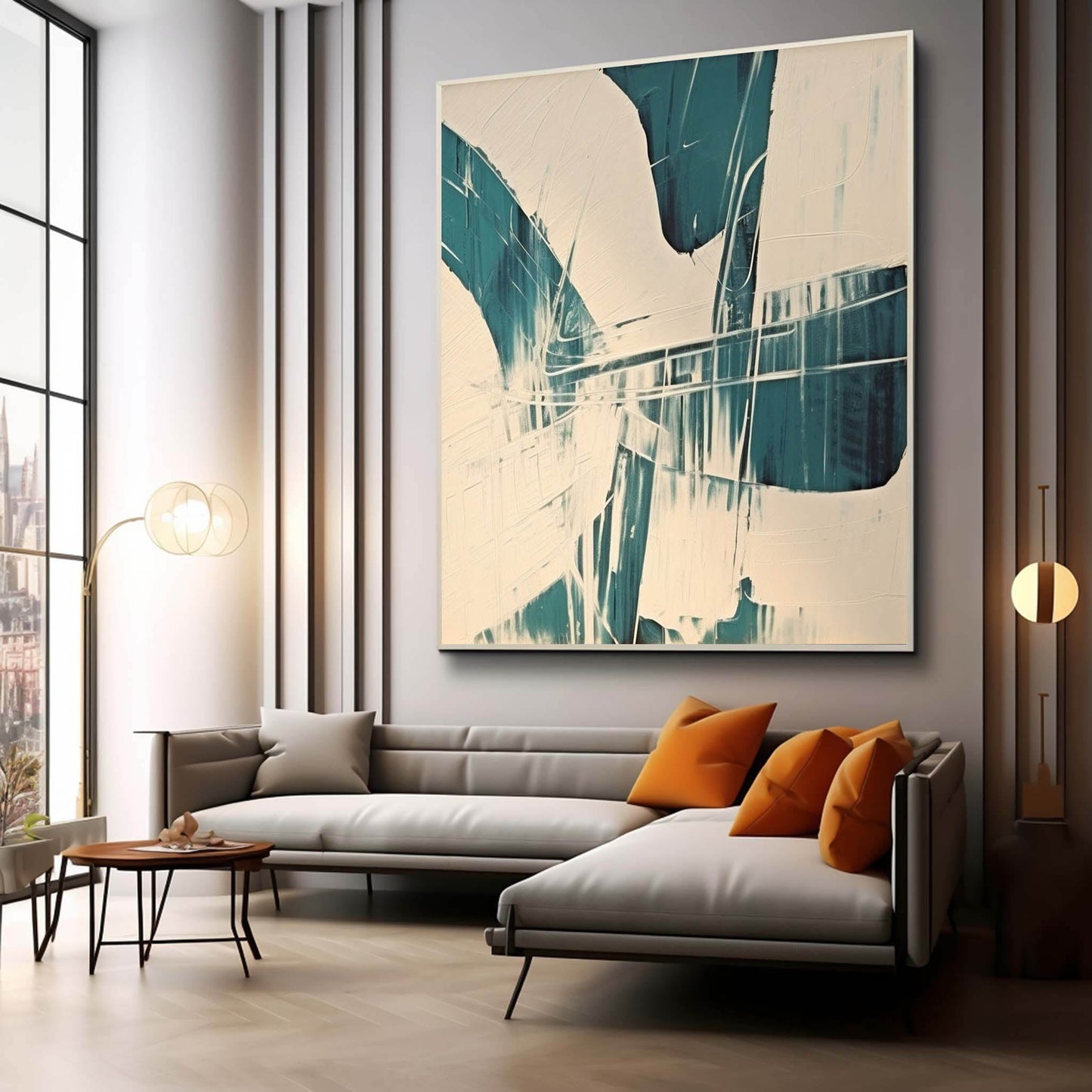 Modern Abstract Oil Painting for Contemporary Home Decor and Minimalist Interiors