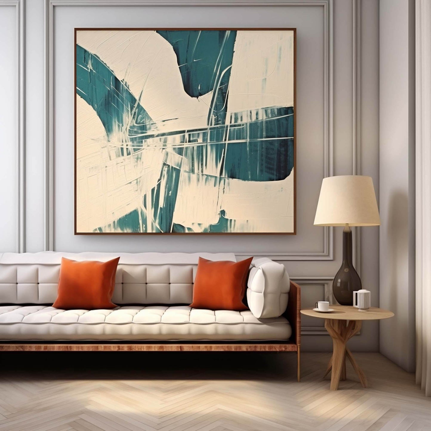 Modern Abstract Oil Painting for Contemporary Home Decor and Minimalist Interiors