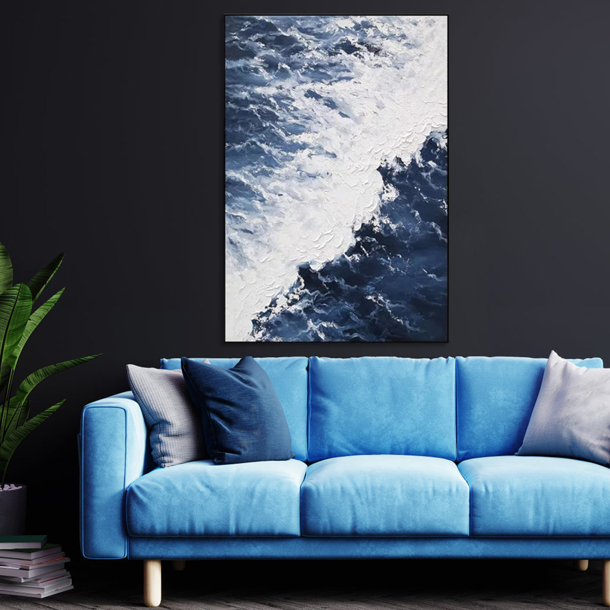 Coastal Serenity: Captivating Ocean Wave Oil Painting for Elegant Home Decor