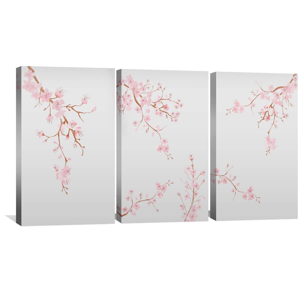Blossoming Serenity Art: Elegant Pink Floral Oil Painting for Tranquil Home Decor