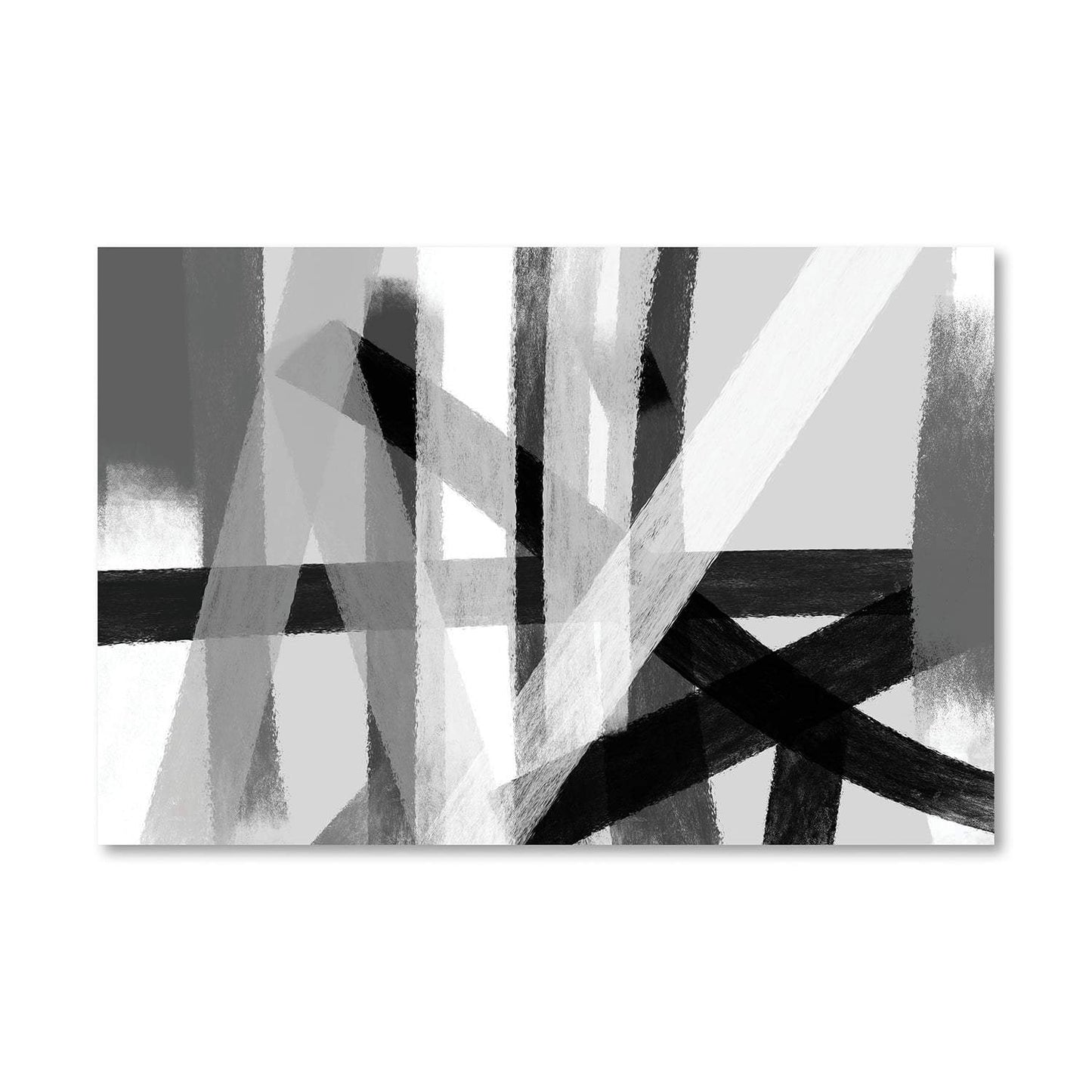 Contemporary Black and White Abstract Oil Painting for Modern Home Decor