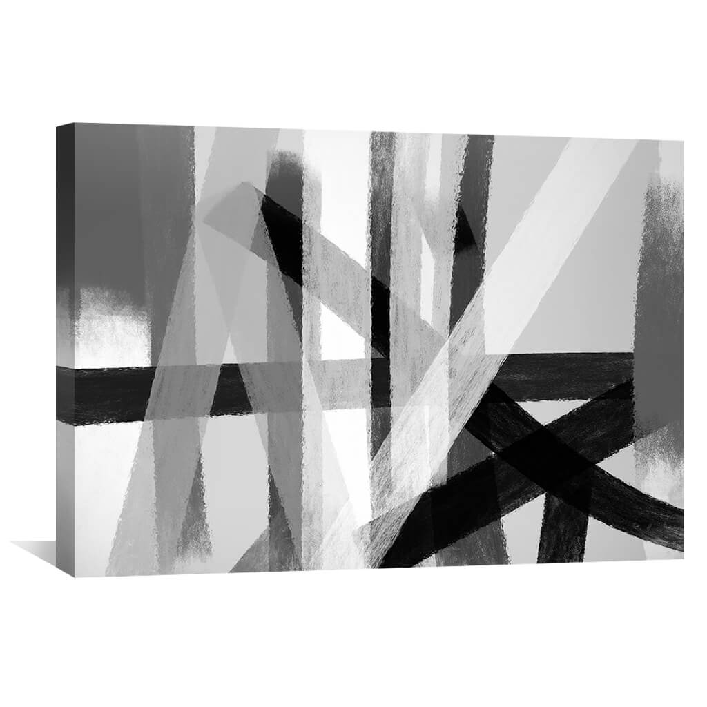 Contemporary Black and White Abstract Oil Painting for Modern Home Decor