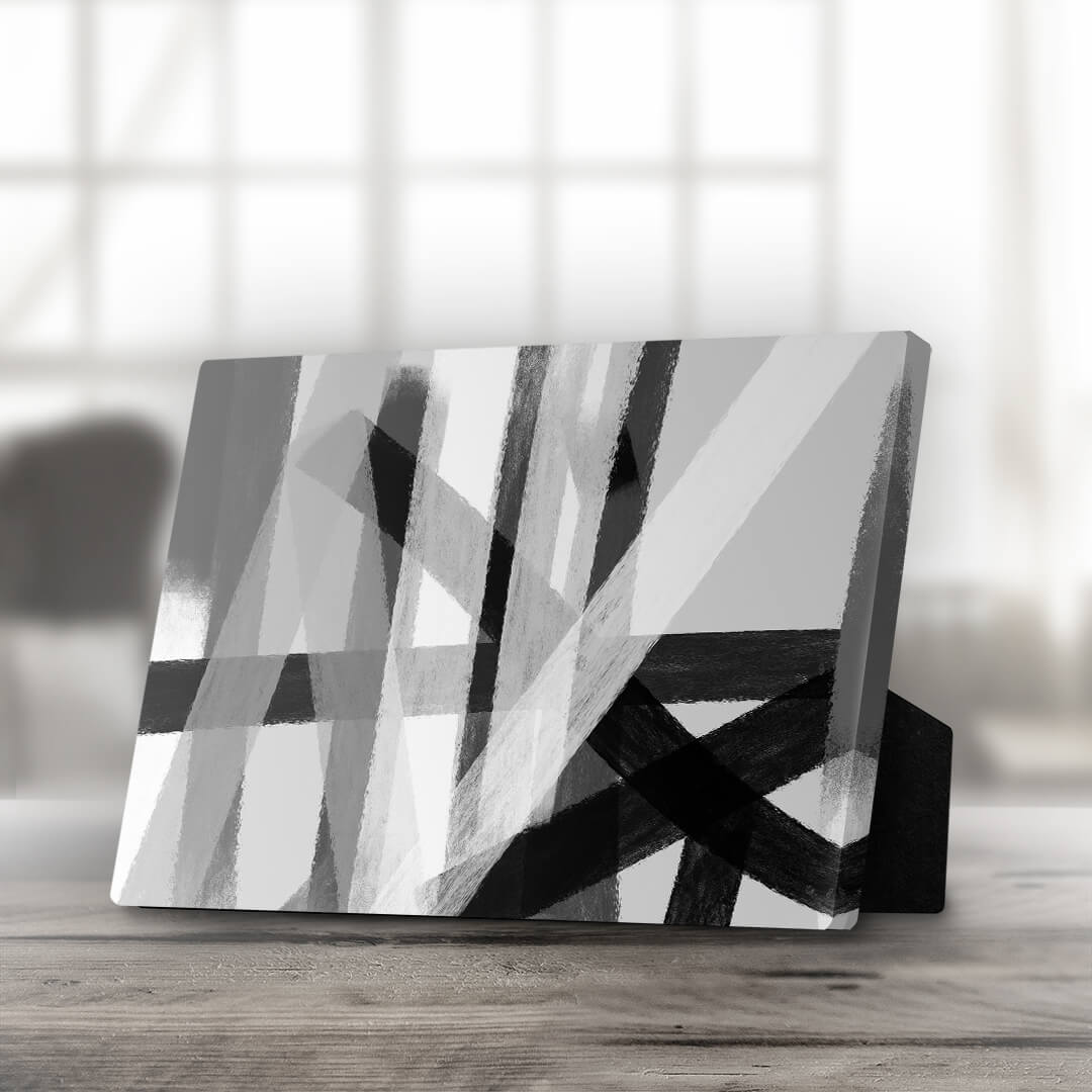 Contemporary Black and White Abstract Oil Painting for Modern Decor
