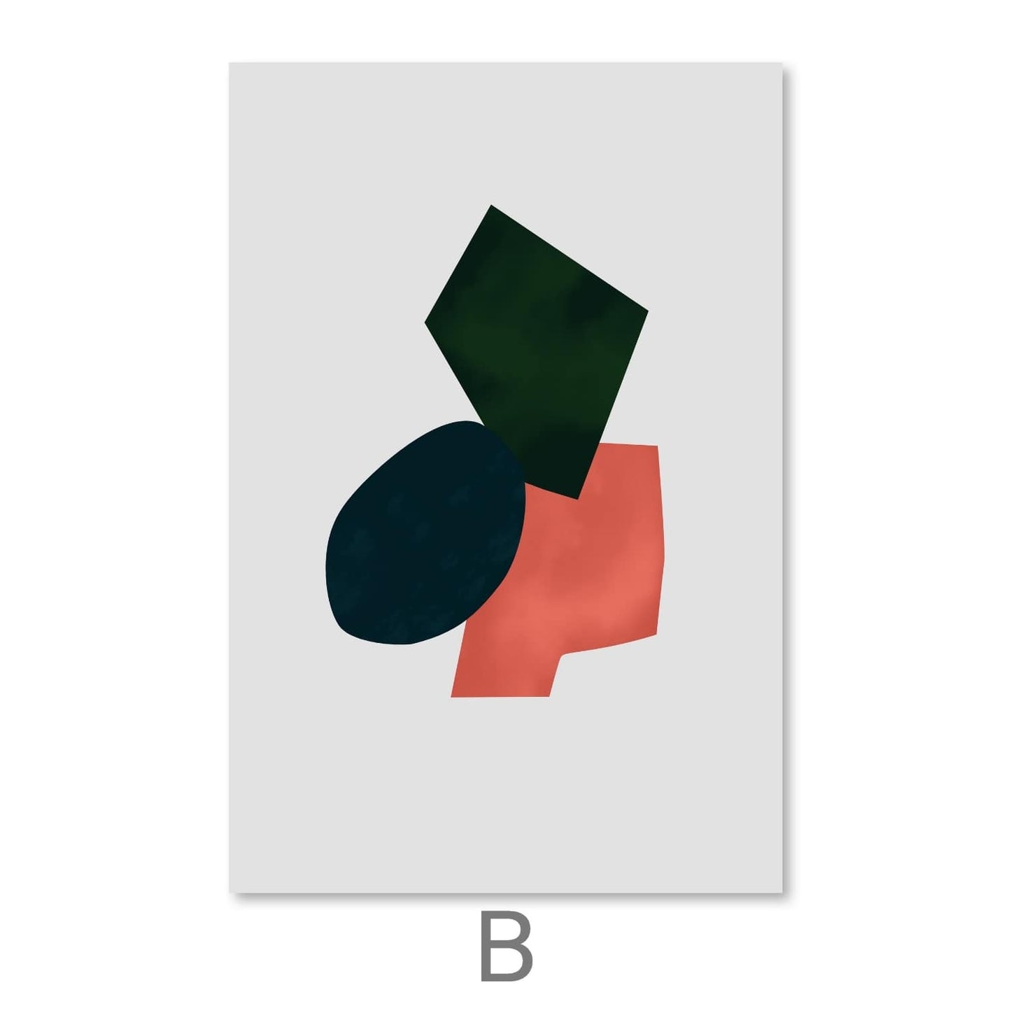 Modern Abstract Oil Painting with Geometric Shapes and Bold Colors