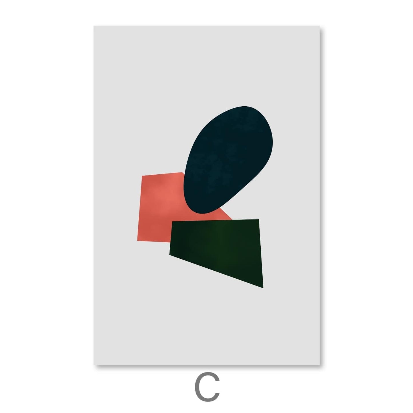 Modern Abstract Oil Painting with Geometric Shapes and Bold Colors