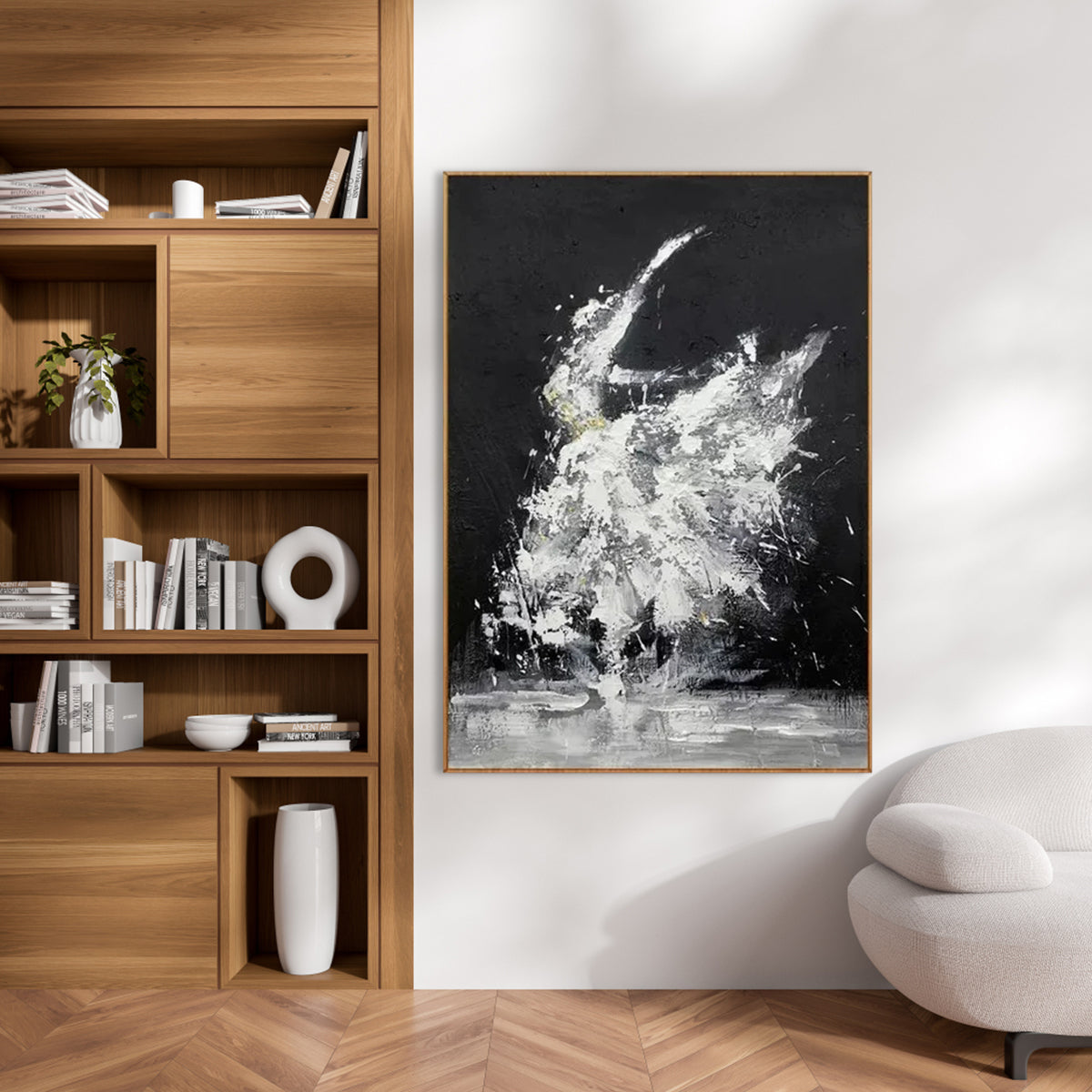 Elegant Oil Painting of a Graceful Dancer in Motion – Contemporary Art