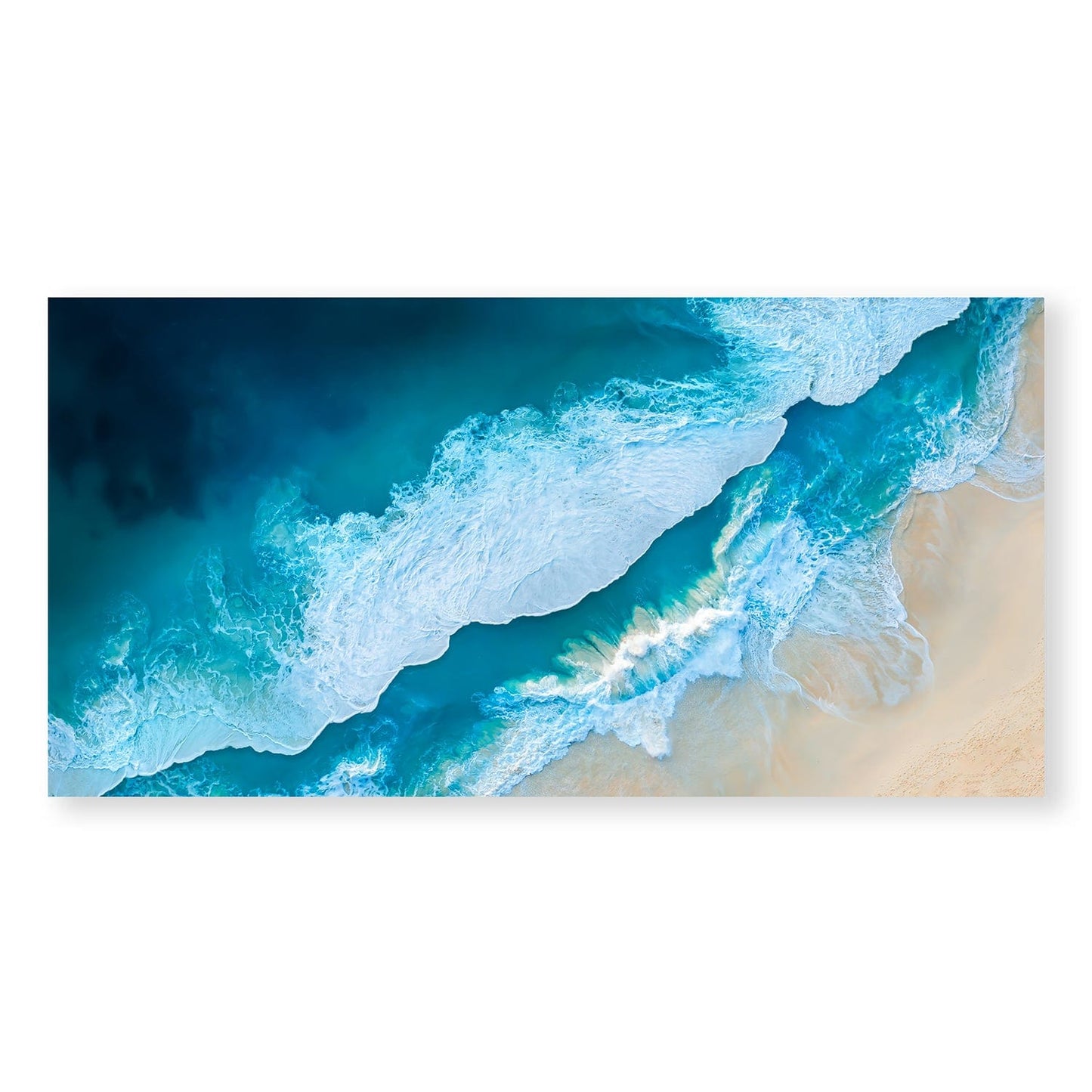 Coastal Serenity: Abstract Ocean Waves Oil Painting for Home Decor