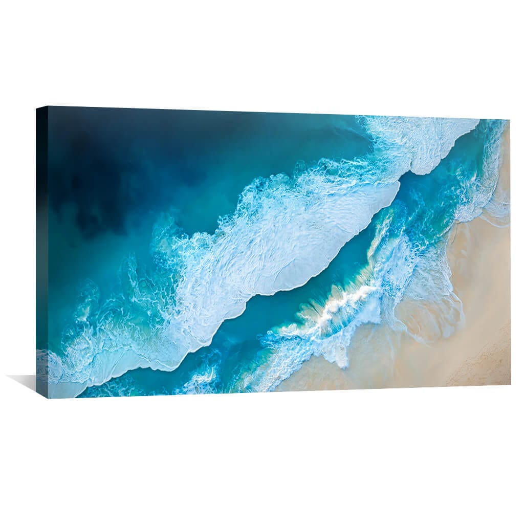 Coastal Serenity: Abstract Ocean Waves Oil Painting for Home Decor