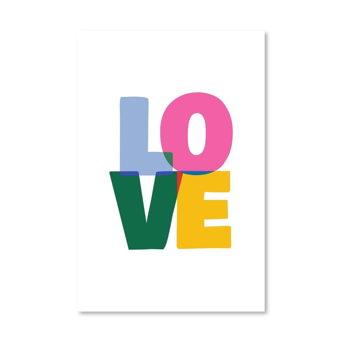 Colorful Love Abstract Canvas Art for Modern Home Décor