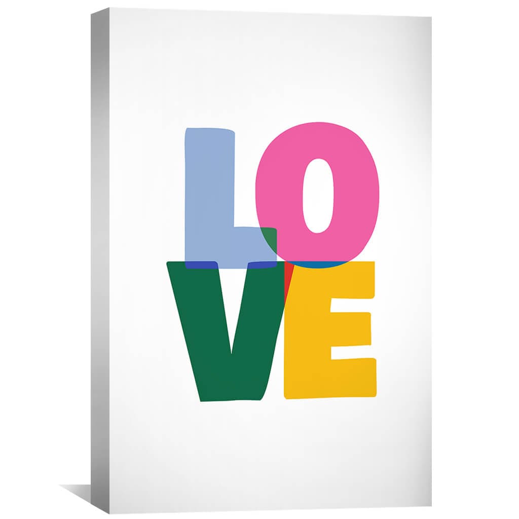 Colorful Love Abstract Canvas Art for Modern Home Décor