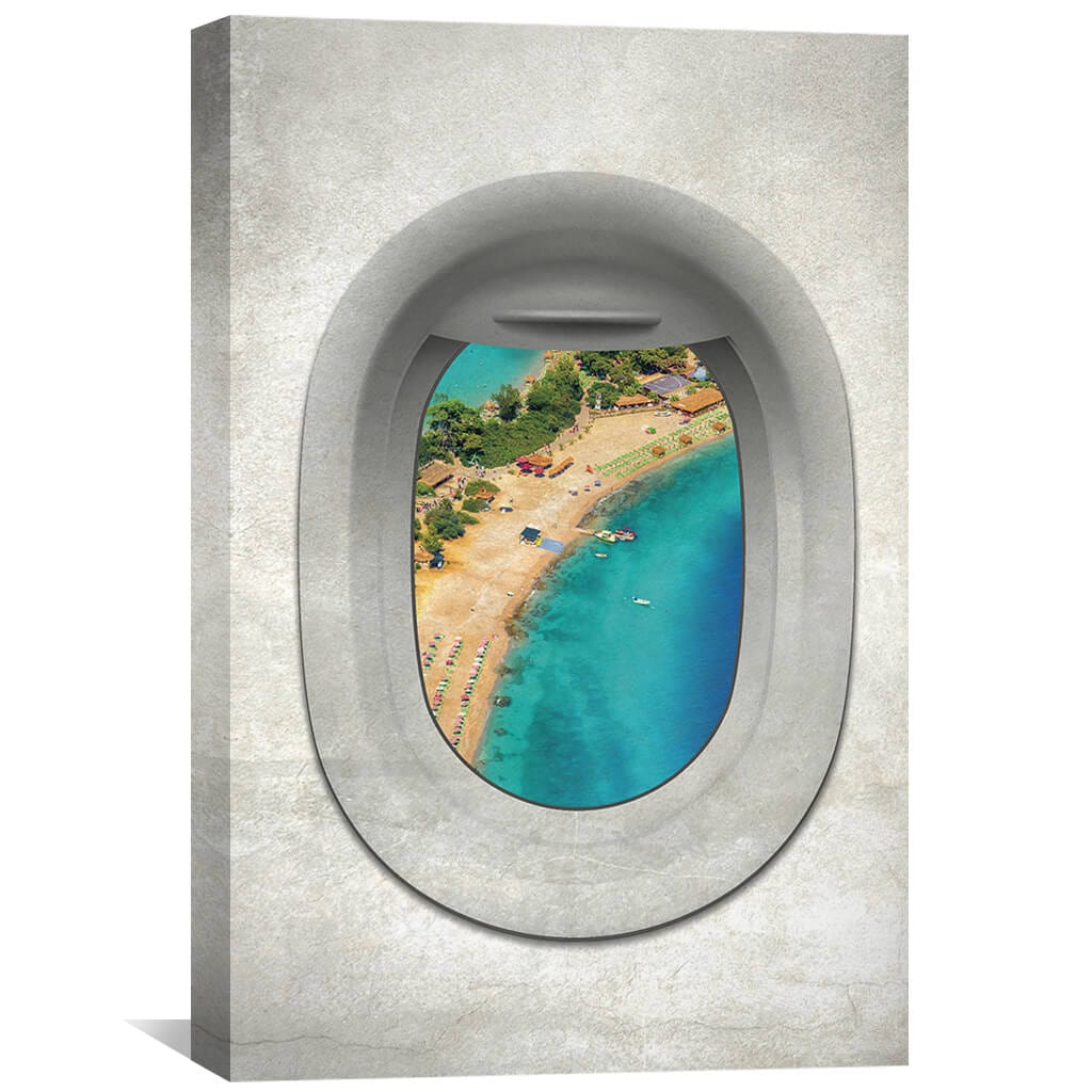 Aerial View of Turkey's Scenic Beach - Stunning Oil Painting for Home Décor