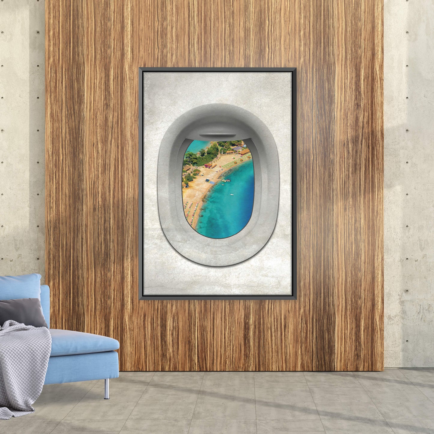 Aerial View of Turkey's Scenic Beach - Stunning Oil Painting for Home Décor