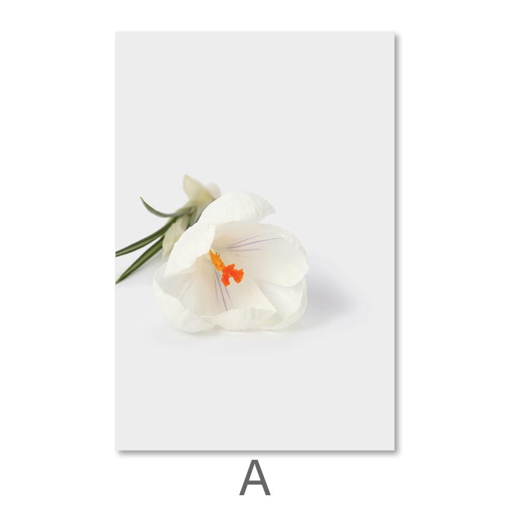 Elegant White Snowdrop Flower Canvas Art for Home Decor