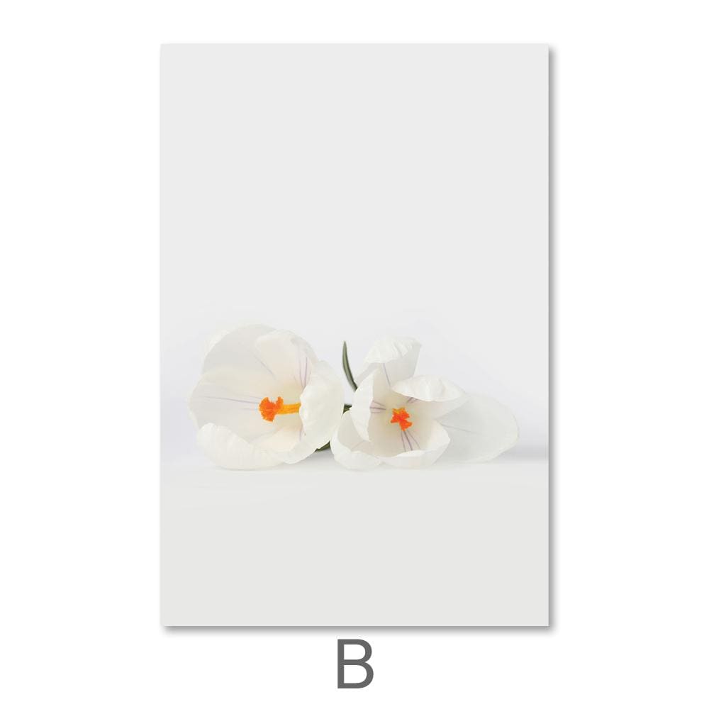 Elegant White Snowdrop Flower Canvas Art for Home Decor