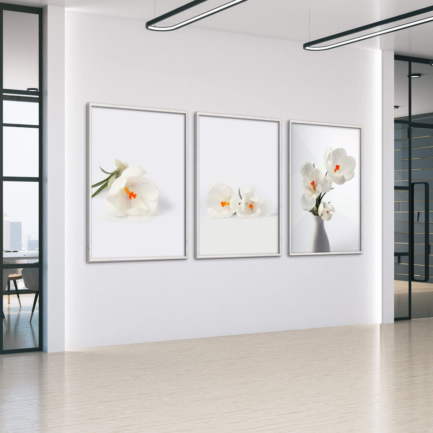 Elegant White Snowdrop Flower Canvas Art for Home Decor