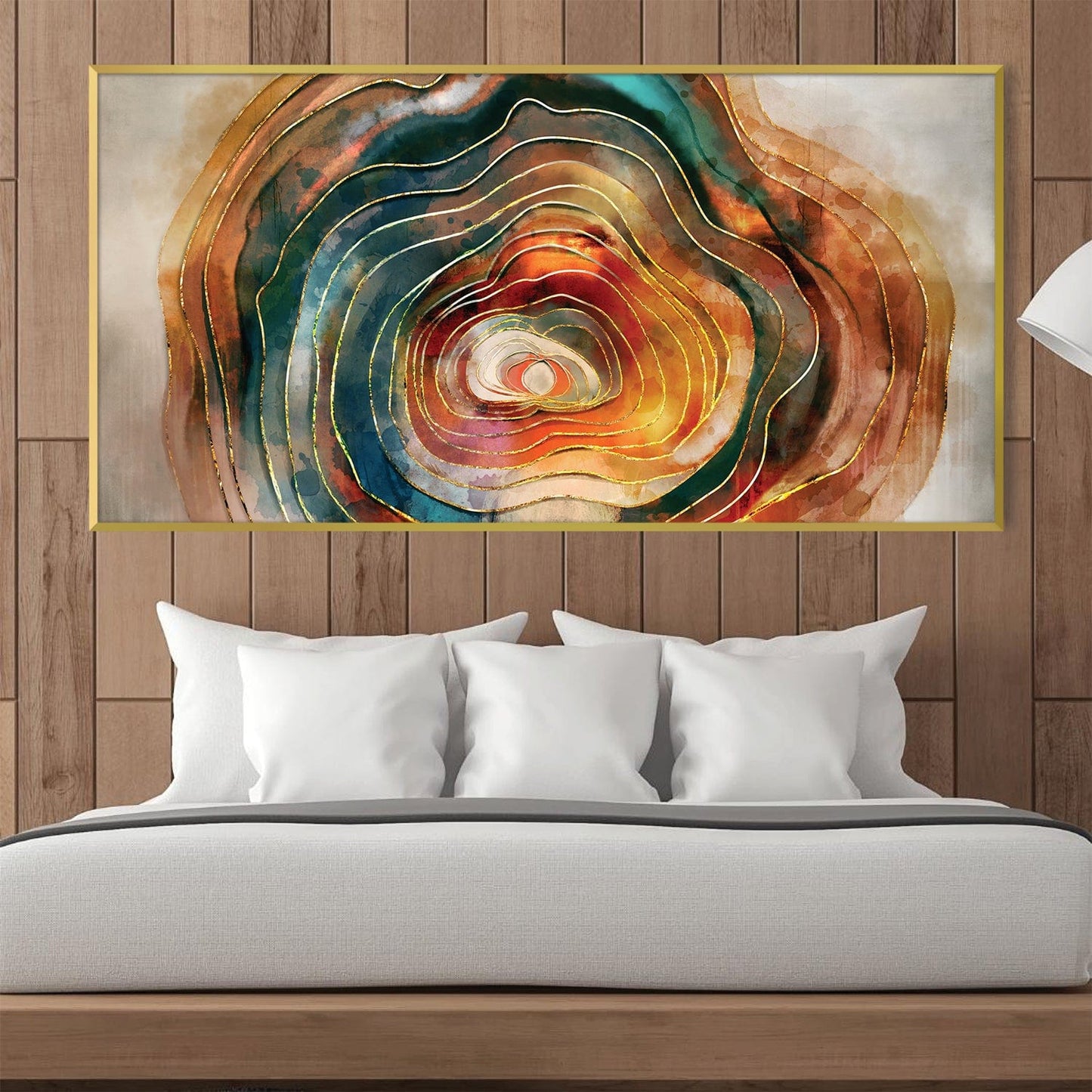 Colorful Abstract Spiral Oil Painting for Modern Home Decor