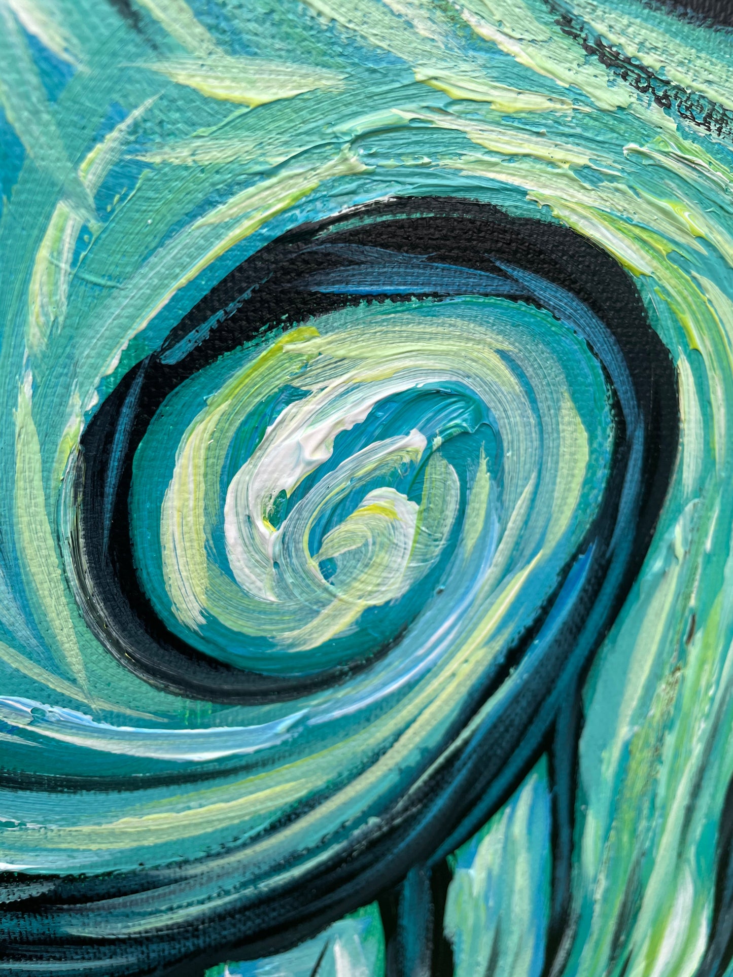 Whimsical Woman with Flowing Hair - Colorful Oil Painting for Home Decor