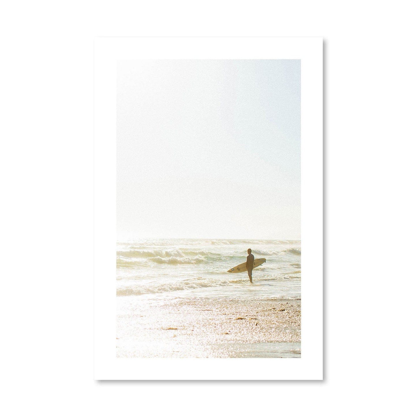 Coastal Serenity: Inspiring Surfer Sunset Oil Painting for Beach Lovers