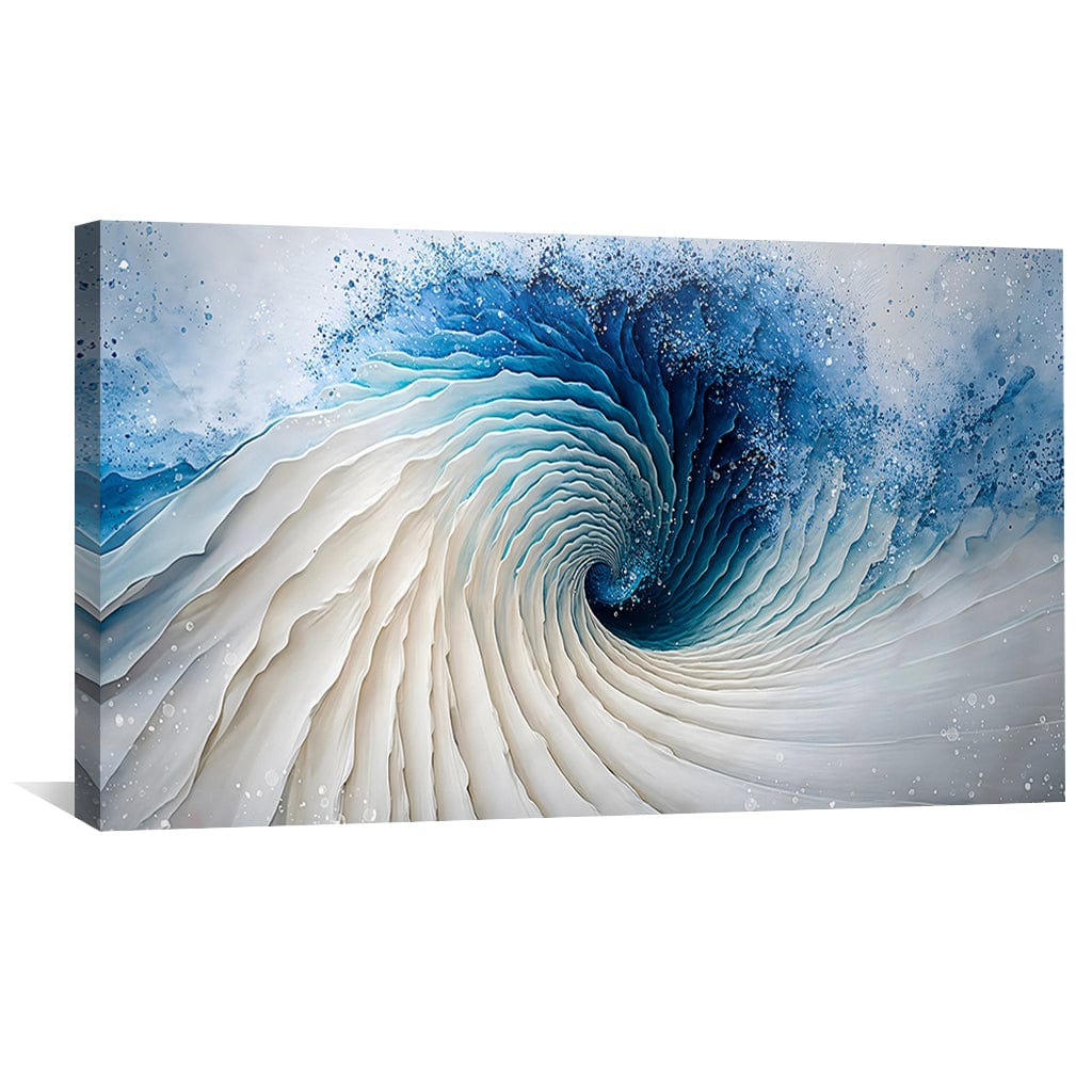 Captivating Ocean Swirl Blue Depths Oil Painting for Home Decor