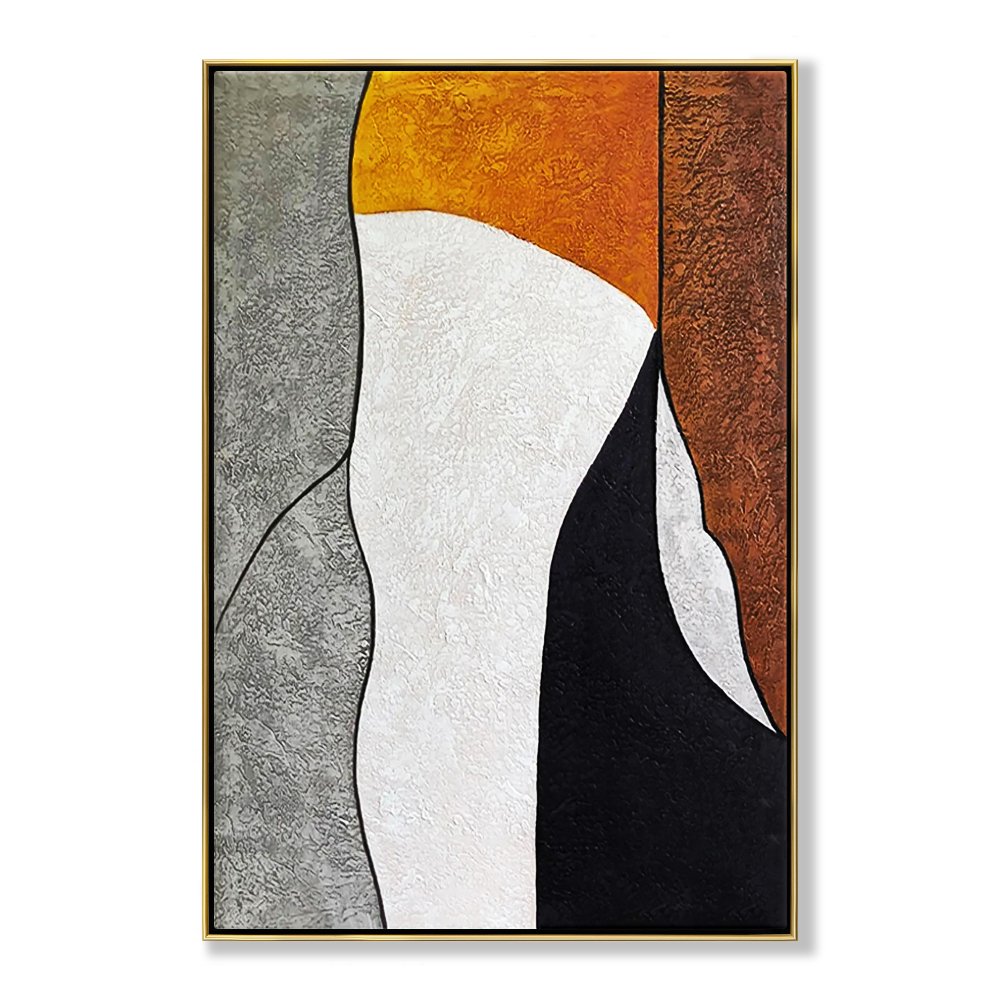 Abstract Oil Painting of Strength and Resilience in Earthy Tones