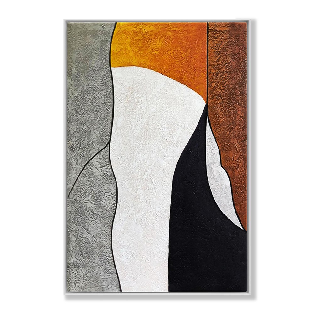 Abstract Oil Painting of Strength and Resilience in Earthy Tones
