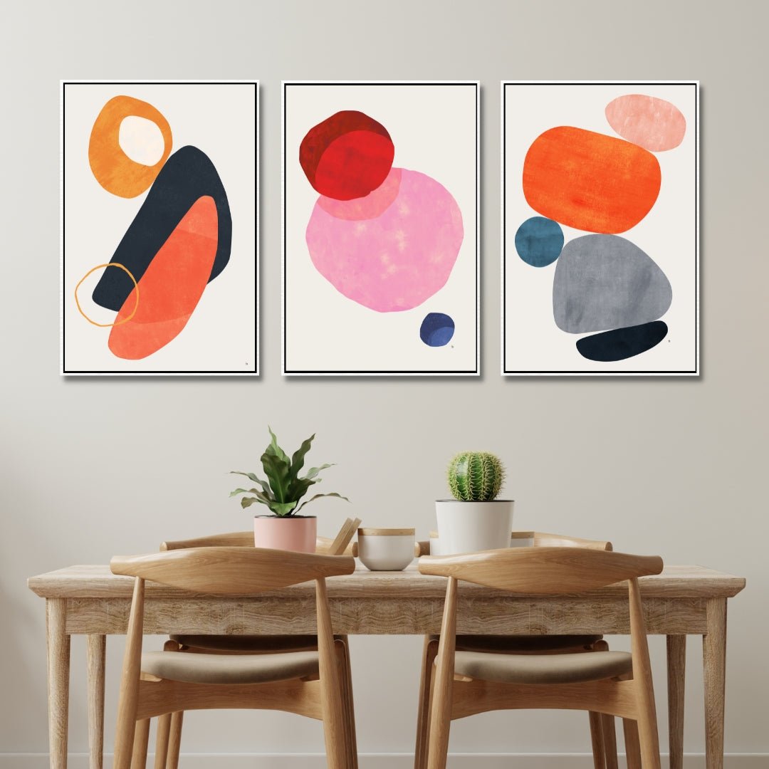Geometric Abstract Shapes Oil Painting for Modern Home Decor