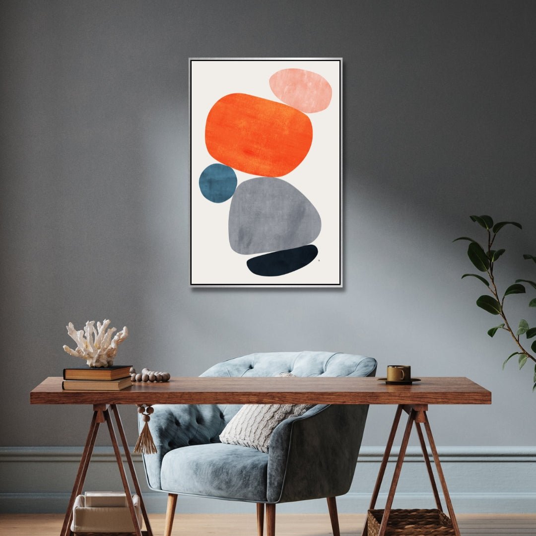 Geometric Abstract Shapes Oil Painting for Modern Home Decor