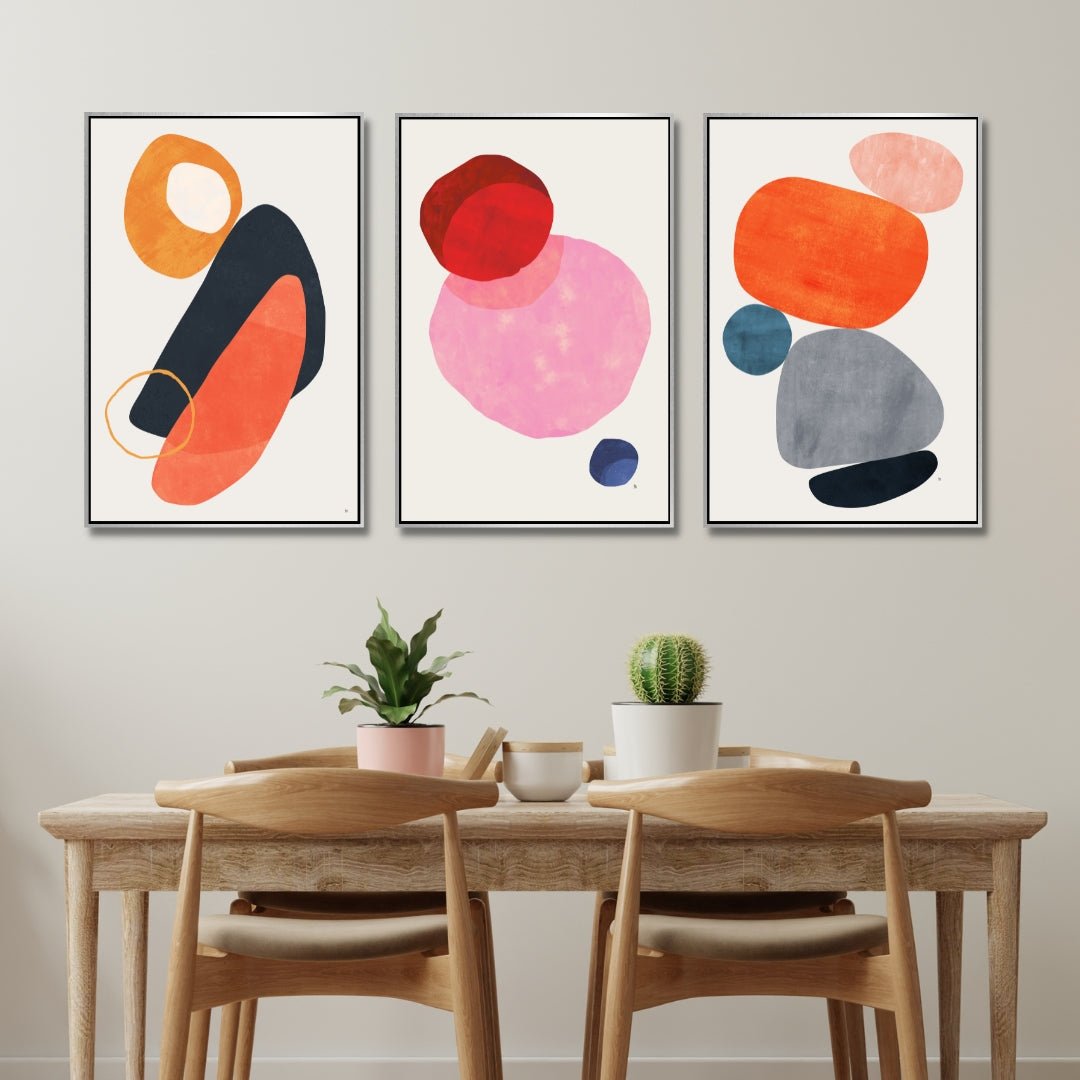Geometric Abstract Shapes Oil Painting for Modern Home Decor