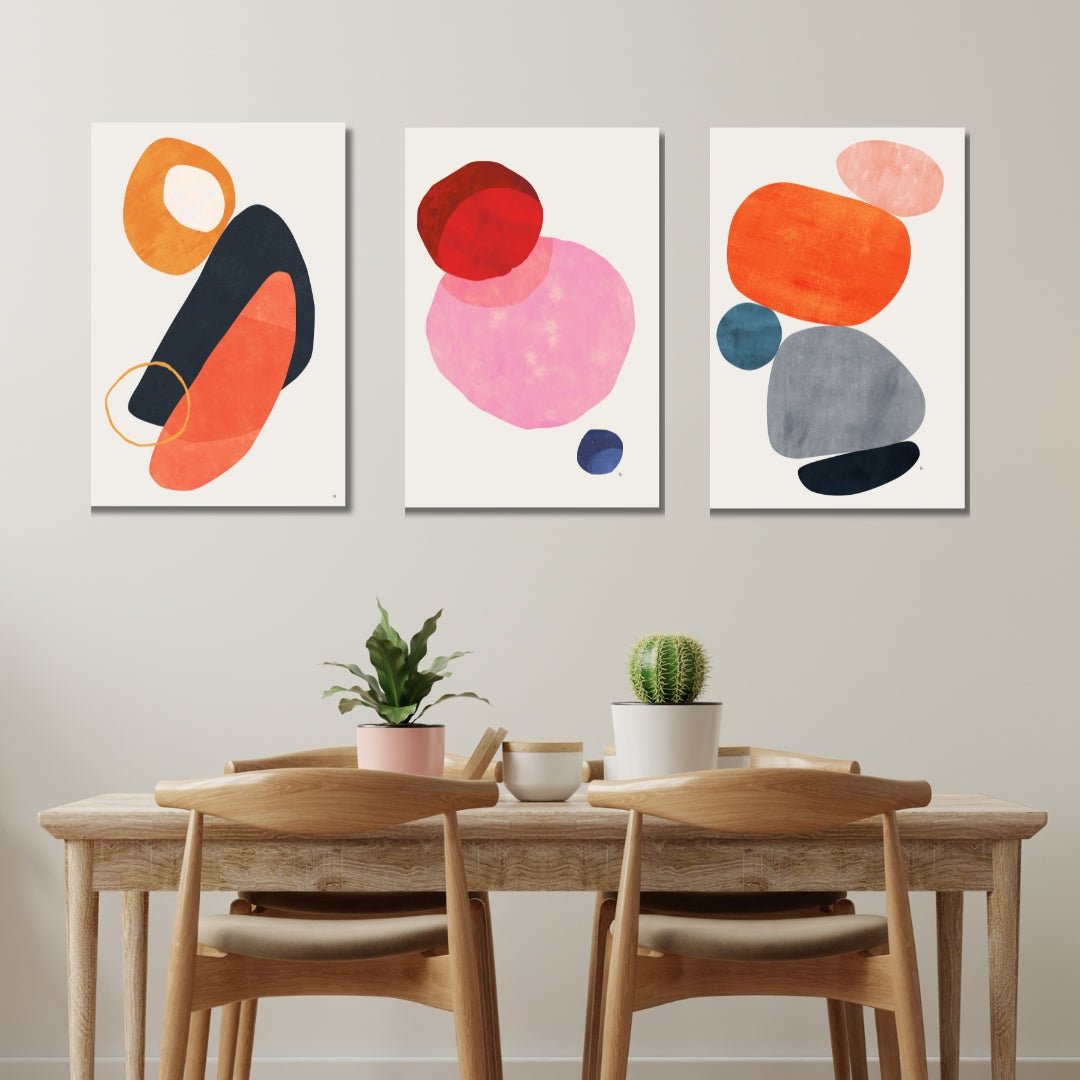 Geometric Abstract Shapes Oil Painting for Modern Home Decor