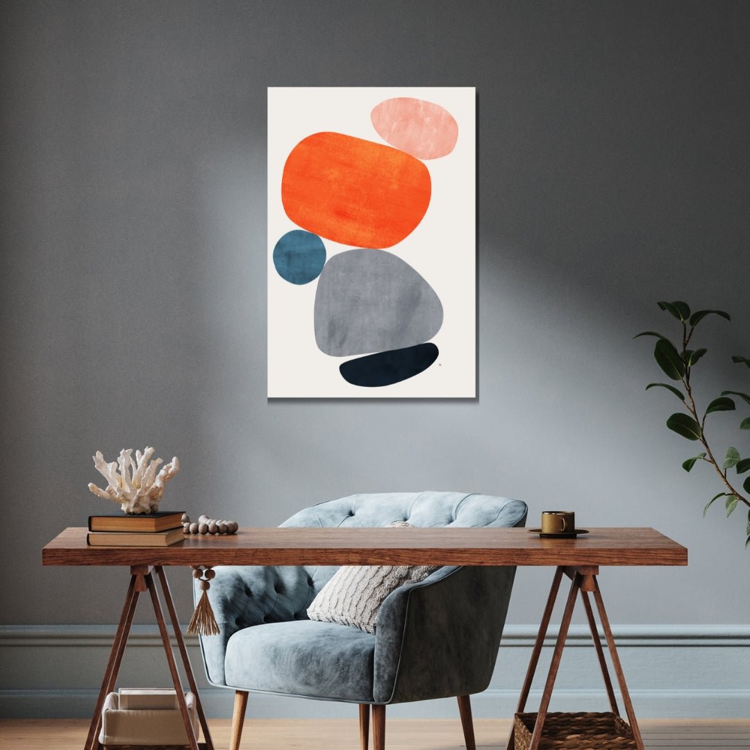 Geometric Abstract Shapes Oil Painting for Modern Home Decor