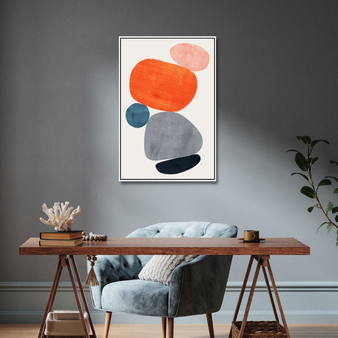 Geometric Abstract Shapes Oil Painting for Modern Home Decor