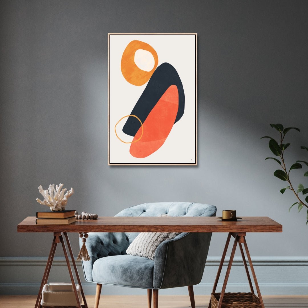 Geometric Abstract Shapes Oil Painting for Modern Home Decor