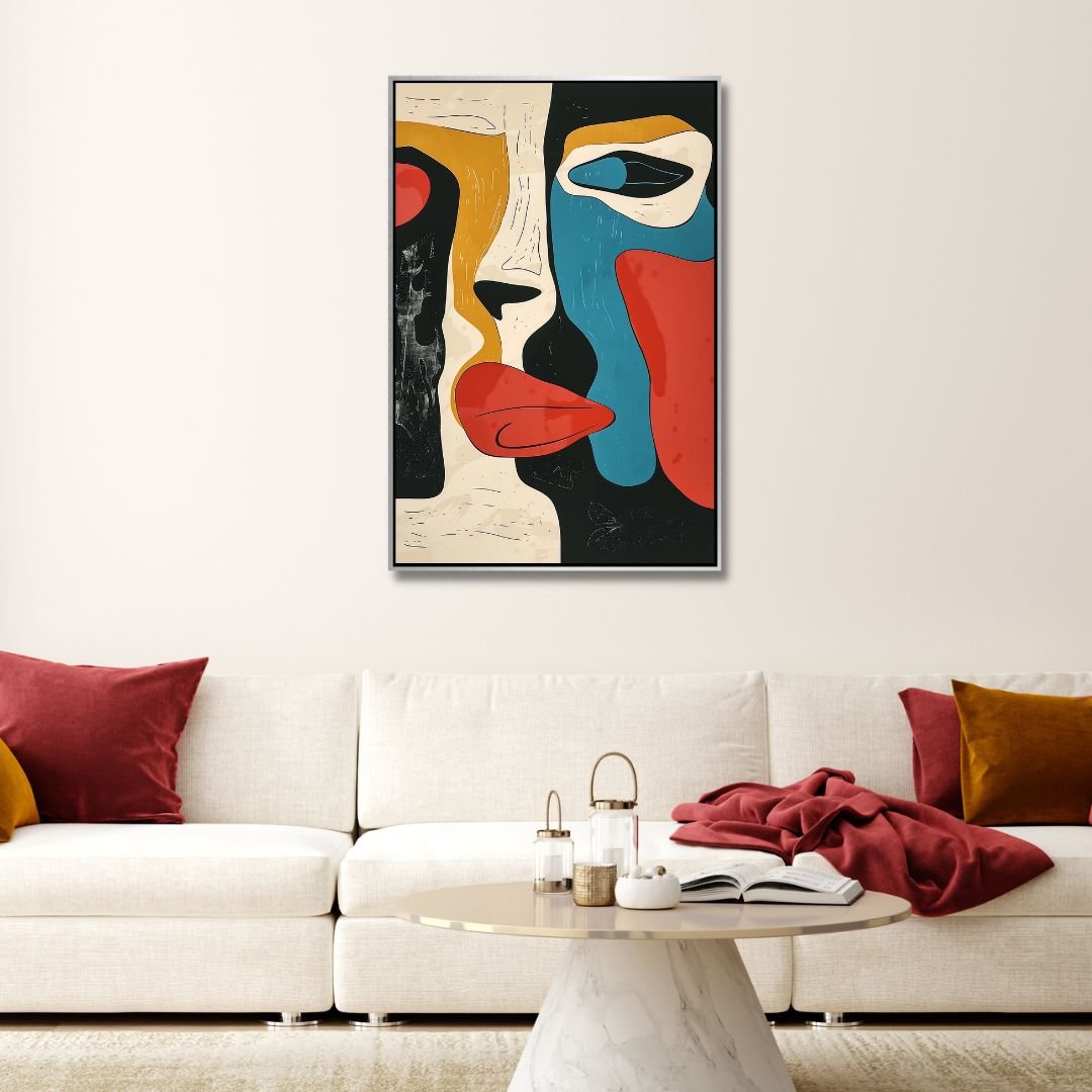 Colorful Abstract Face Art for Modern Home Decor and Gallery Wall