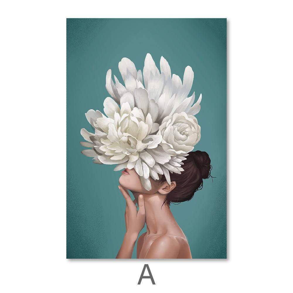 Floral Elegance: Enigmatic Women in Bloom Oil Painting