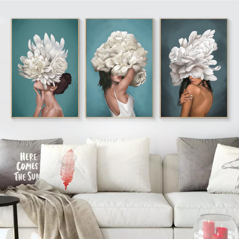 Floral Elegance: Enigmatic Women in Bloom Oil Painting