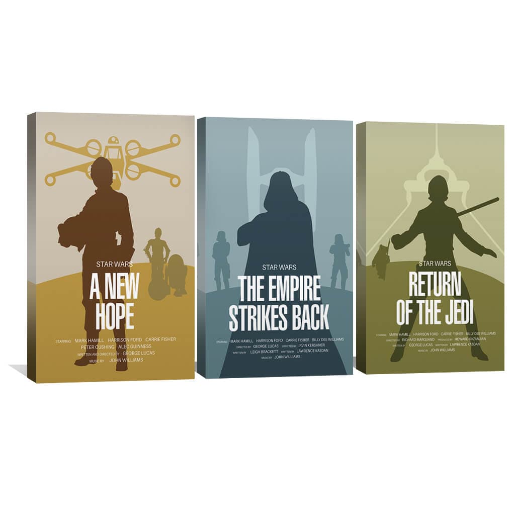 Classic Star Wars Trilogy Oil Painting Set for Film Fans and Collectors