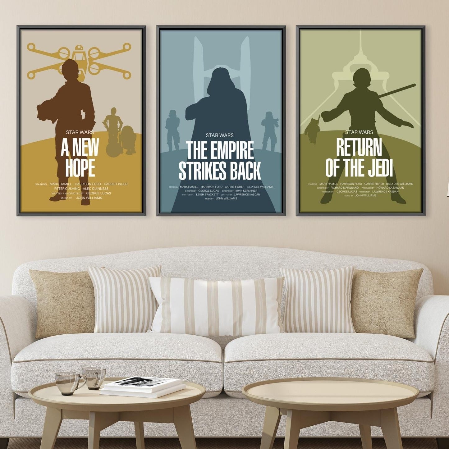Classic Star Wars Trilogy Oil Painting Set for Film Fans and Collectors