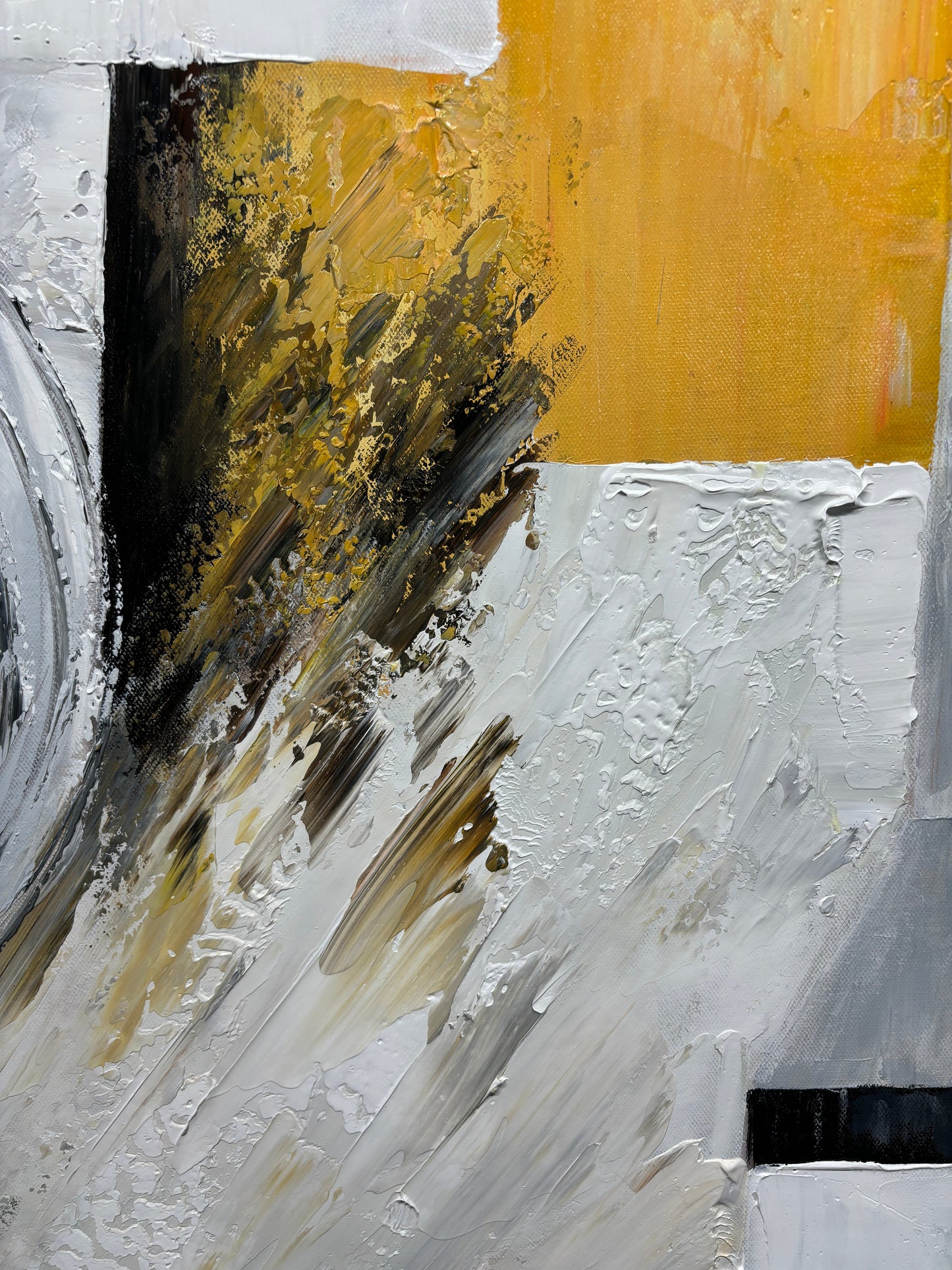 Dynamic Abstract Ocean Scene with Surfer - Vibrant Oil Painting Art for Home Decor