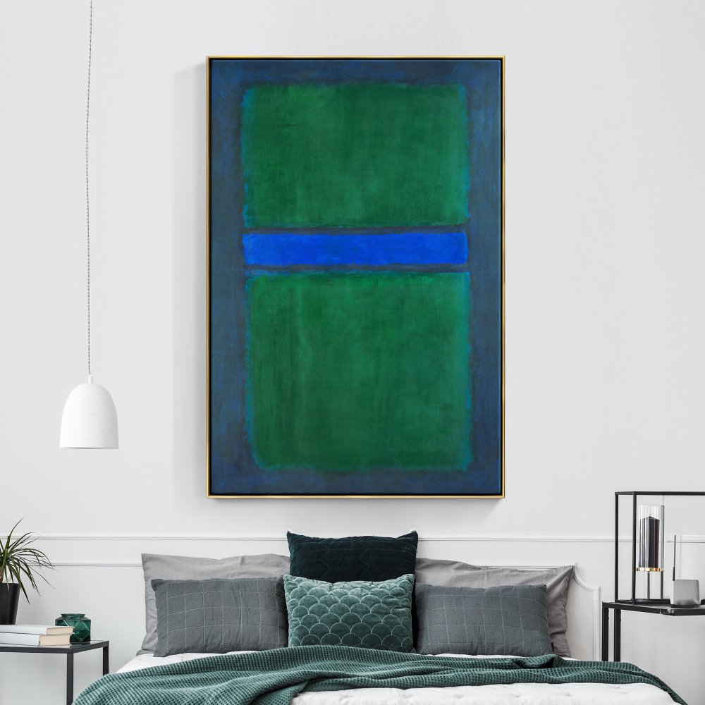 Abstract Green and Blue Oil Painting for Modern Home Decor
